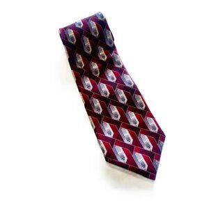 Stringbeans Mens Tie Maroon Plum Silver 56.4 x 3.7 in Polyester